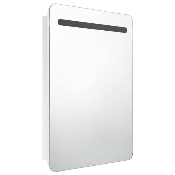 vidaXL LED kylpyhuoneen peilikaappi kiiltävä valkoinen 60x11x80 cm -  Kylpyhuoneen kampauspöydät