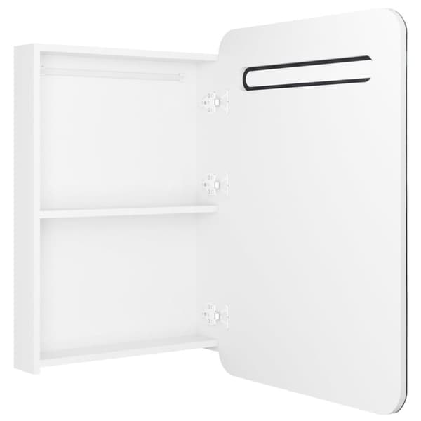 vidaXL LED kylpyhuoneen peilikaappi kiiltävä valkoinen 60x11x80 cm -  Kylpyhuoneen kampauspöydät