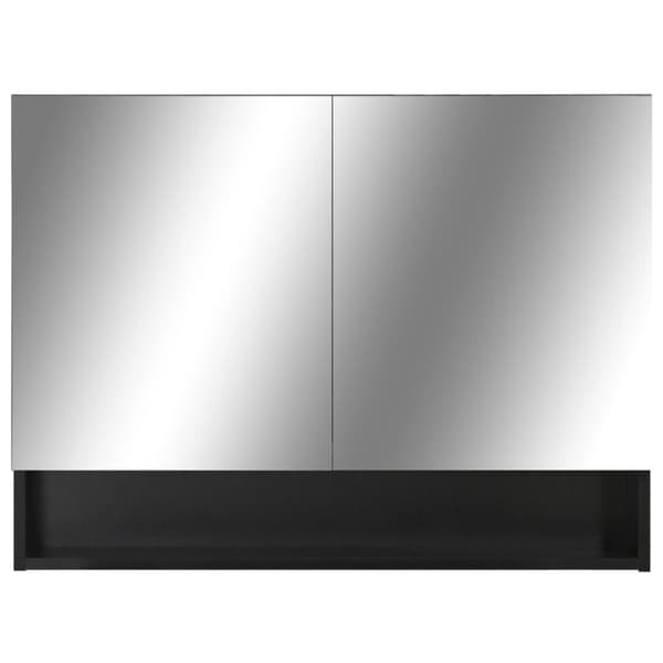 vidaXL LED-Spegelskåp för badrum svart 80x15x60 cm MDF -  Badrumsunderskåp