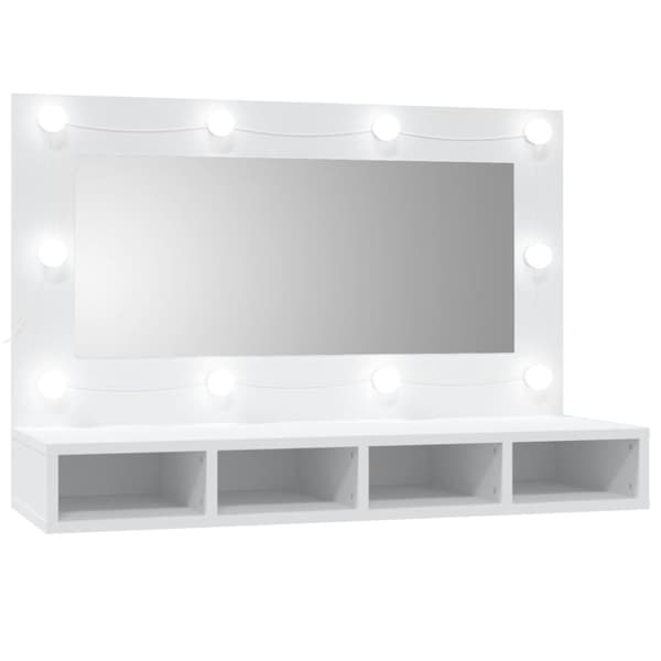 vidaXL Peilikaappi LED-valoilla valkoinen 90x31,5x62 cm -  Kylpyhuoneen kampauspöydät