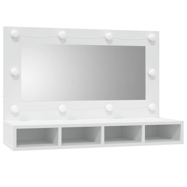vidaXL Peilikaappi LED-valoilla valkoinen 90x31,5x62 cm -  Kylpyhuoneen kampauspöydät