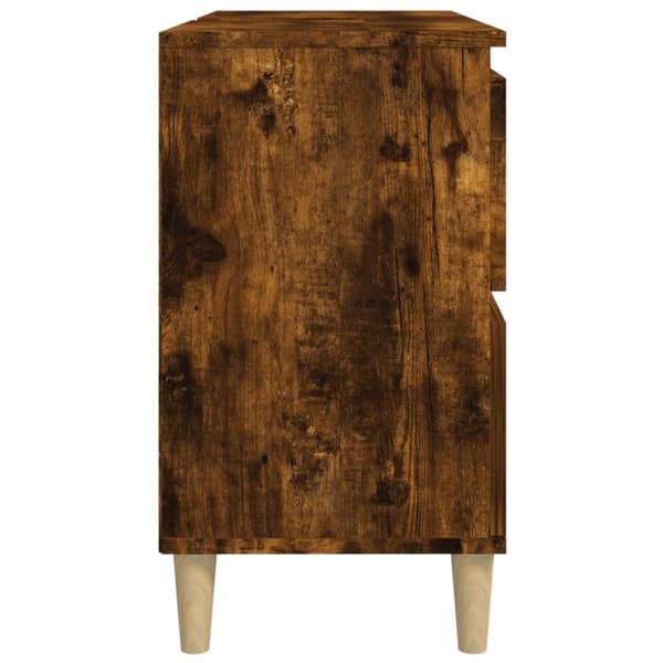 vidaXL Tvättställsskåp rökfärgad ek 80x33x60 cm konstruerat trä -  Badrumsunderskåp