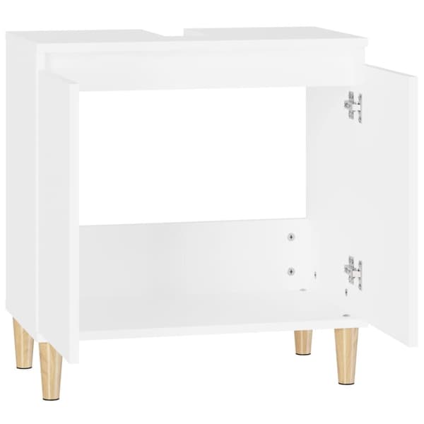 vidaXL Tvättställsskåp vit 58x33x60 cm konstruerat trä -  Badrumsunderskåp
