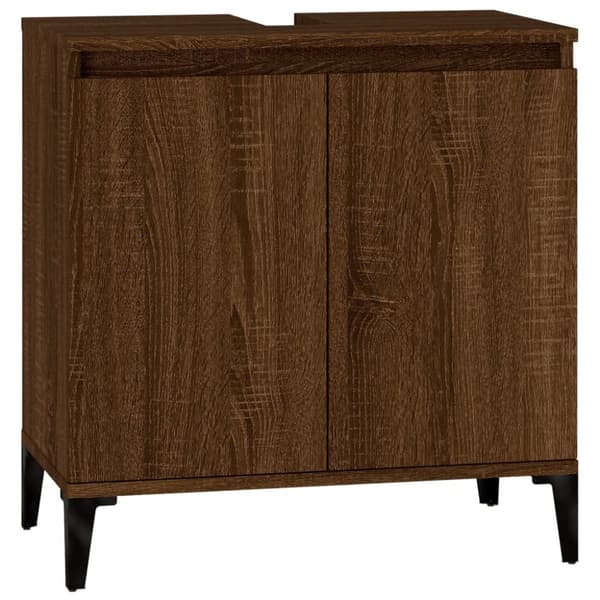 vidaXL Tvättställsskåp brun ek 58x33x60 cm konstruerat trä - Badrumsunderskåp