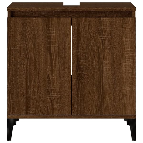 vidaXL Tvättställsskåp brun ek 58x33x60 cm konstruerat trä - Badrumsunderskåp