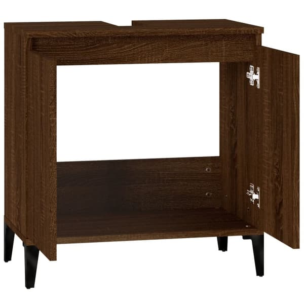 vidaXL Tvättställsskåp brun ek 58x33x60 cm konstruerat trä - Badrumsunderskåp