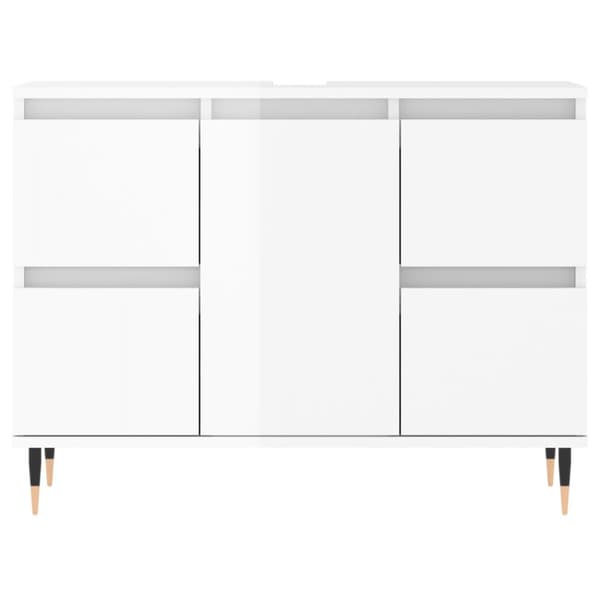 vidaXL Badrumsskåp vit högglans 80x33x60 cm konstruerat trä -  Badrumsunderskåp