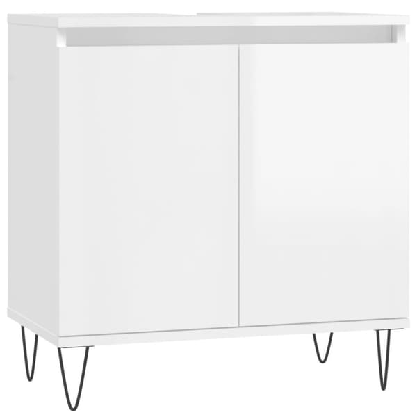vidaXL Badrumsskåp vit högglans 58x33x60 cm konstruerat trä -  Badrumsunderskåp