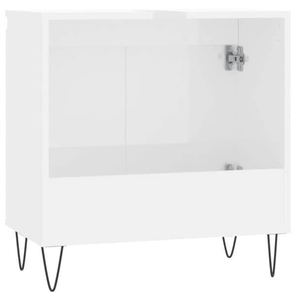 vidaXL Badrumsskåp vit högglans 58x33x60 cm konstruerat trä -  Badrumsunderskåp