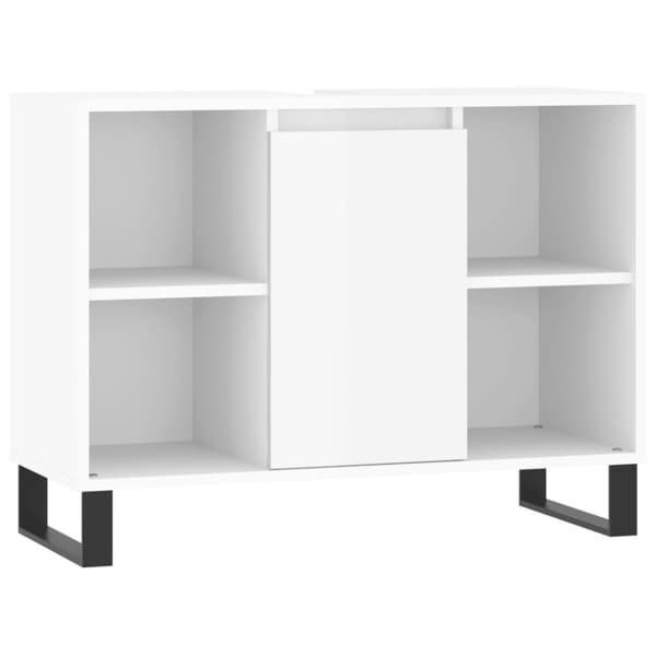 vidaXL Badrumsskåp vit högglans 80x33x60 cm konstruerat trä -  Badrumsunderskåp