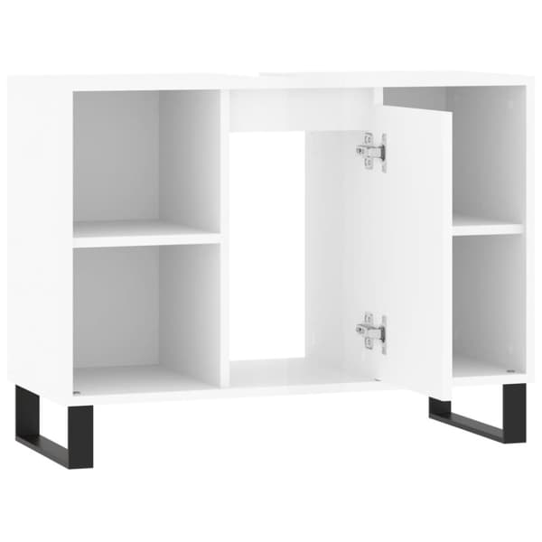 vidaXL Badrumsskåp vit högglans 80x33x60 cm konstruerat trä -  Badrumsunderskåp