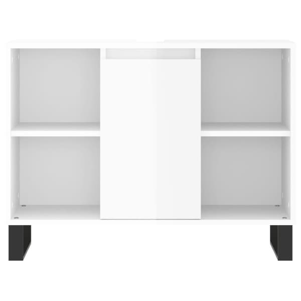 vidaXL Badrumsskåp vit högglans 80x33x60 cm konstruerat trä -  Badrumsunderskåp