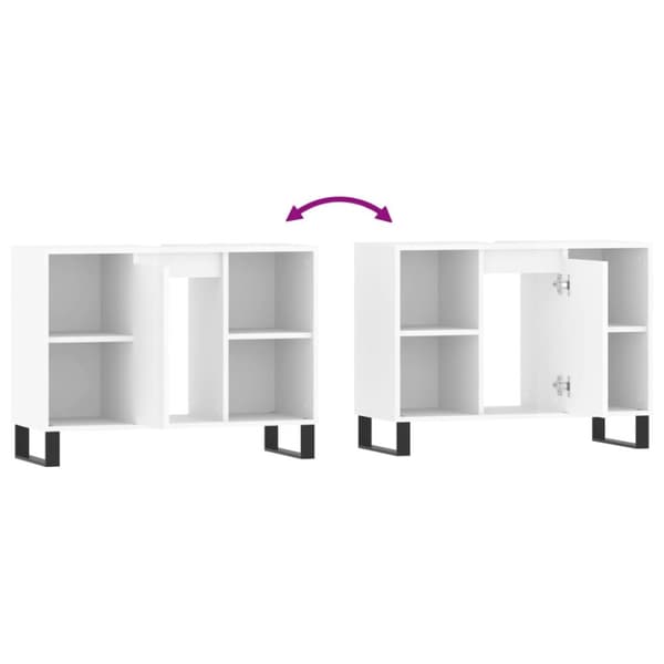 vidaXL Badrumsskåp vit högglans 80x33x60 cm konstruerat trä -  Badrumsunderskåp