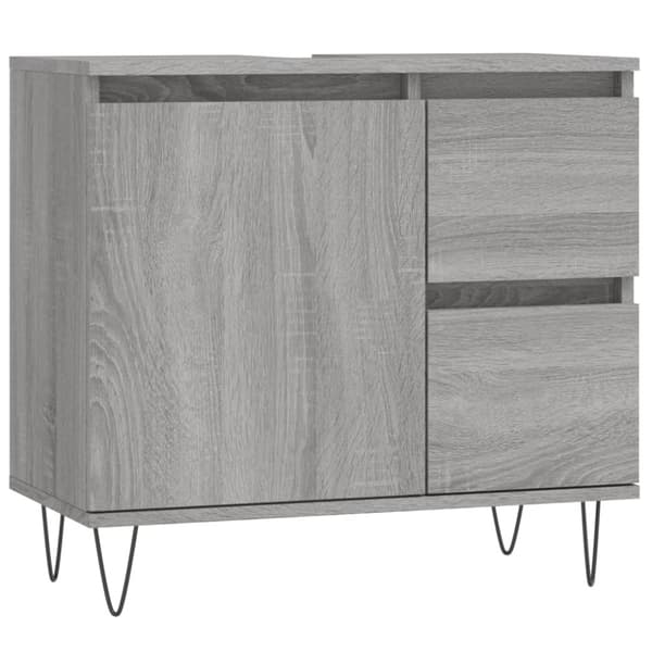 vidaXL Badrumsskåp grå sonoma 65x33x60 cm konstruerat trä - Badrumsunderskåp