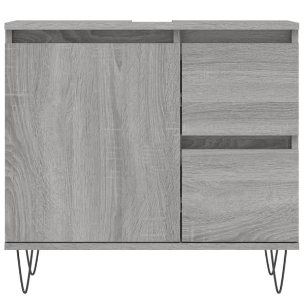 vidaXL Badrumsskåp grå sonoma 65x33x60 cm konstruerat trä - Badrumsunderskåp