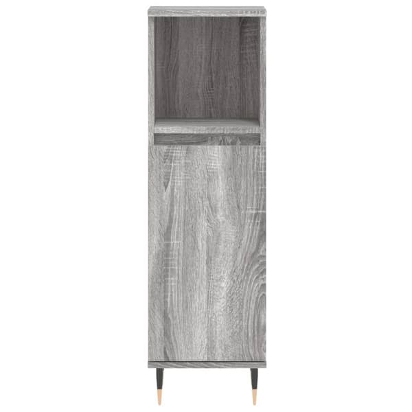 vidaXL Badrumsskåp grå sonoma 30x30x100 cm konstruerat trä -  Badrumsunderskåp