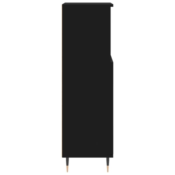 vidaXL badeværelsesskab 30x30x100 cm konstrueret træ sort -  Badeværelsesborde