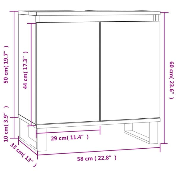 vidaXL Badrumsskåp svart 58x33x60 cm konstruerat trä -  Badrumsunderskåp