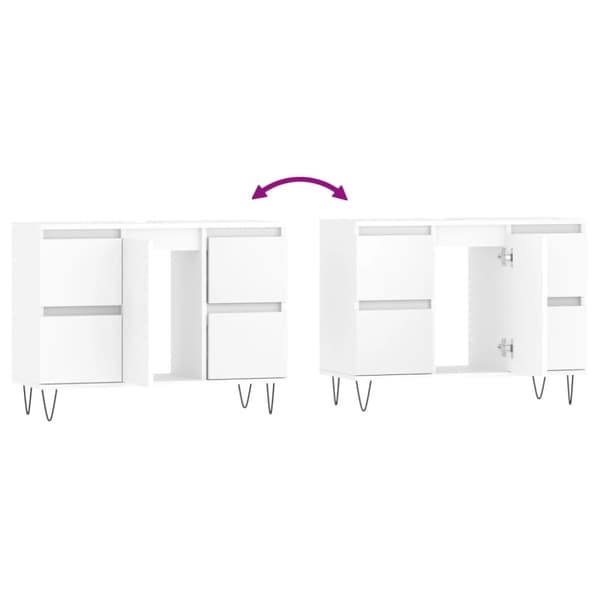 vidaXL Badrumsskåp vit 80x33x60 cm konstruerat trä -  Badrumsunderskåp