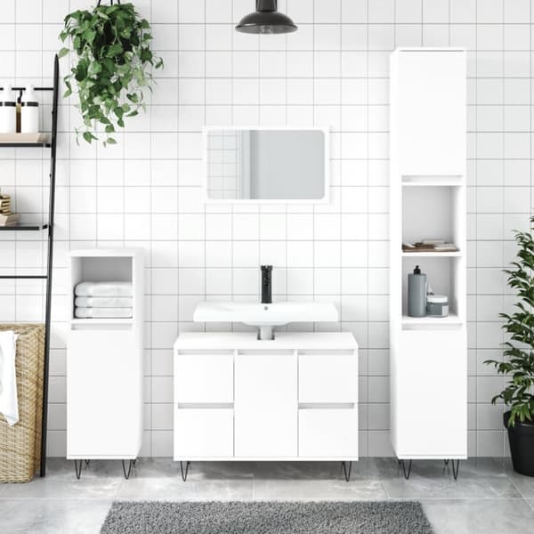 vidaXL Badrumsskåp vit 80x33x60 cm konstruerat trä -  Badrumsunderskåp