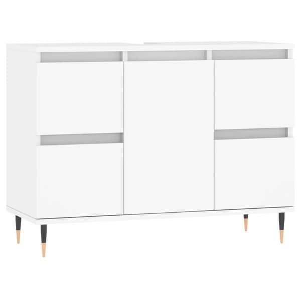 vidaXL badeværelsesskab 80x33x60 cm konstrueret træ hvid -  Badeværelsesborde