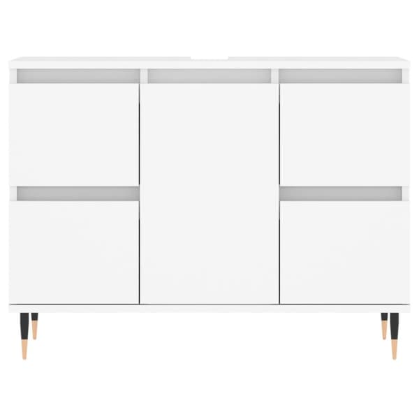 vidaXL badeværelsesskab 80x33x60 cm konstrueret træ hvid -  Badeværelsesborde