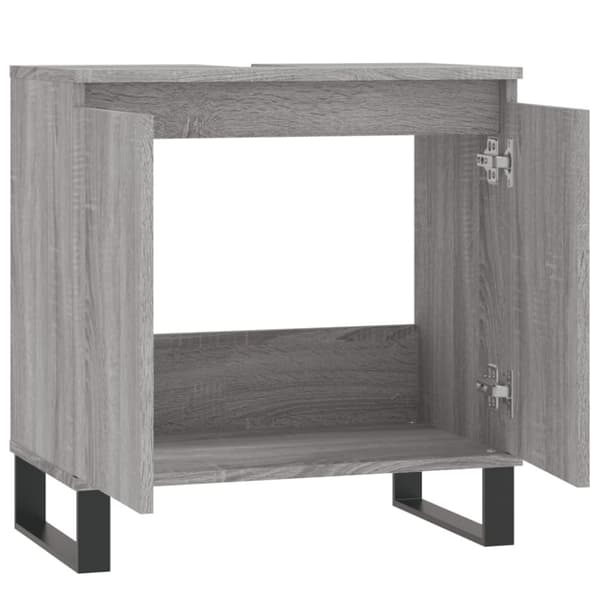 vidaXL badeværelsesskab 58x33x60 cm konstrueret træ grå sonoma-eg -  Badeværelsesborde