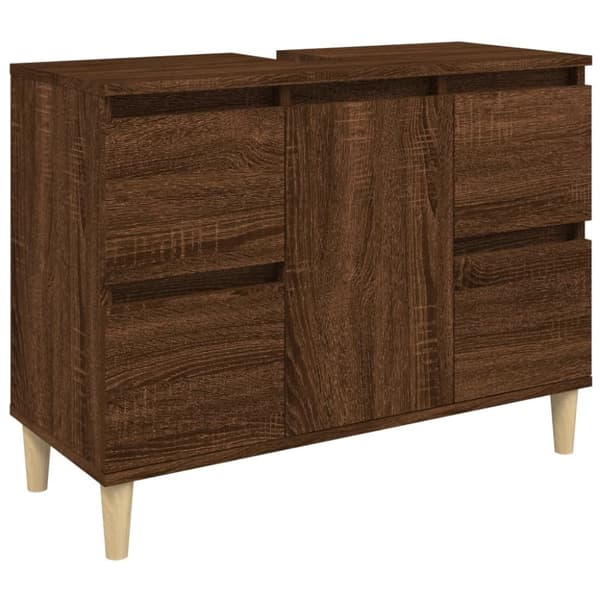 vidaXL Tvättställsskåp brun ek 80x33x60 cm konstruerat trä -  Badrumsunderskåp