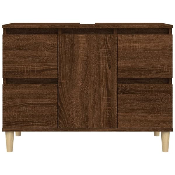 vidaXL Tvättställsskåp brun ek 80x33x60 cm konstruerat trä -  Badrumsunderskåp