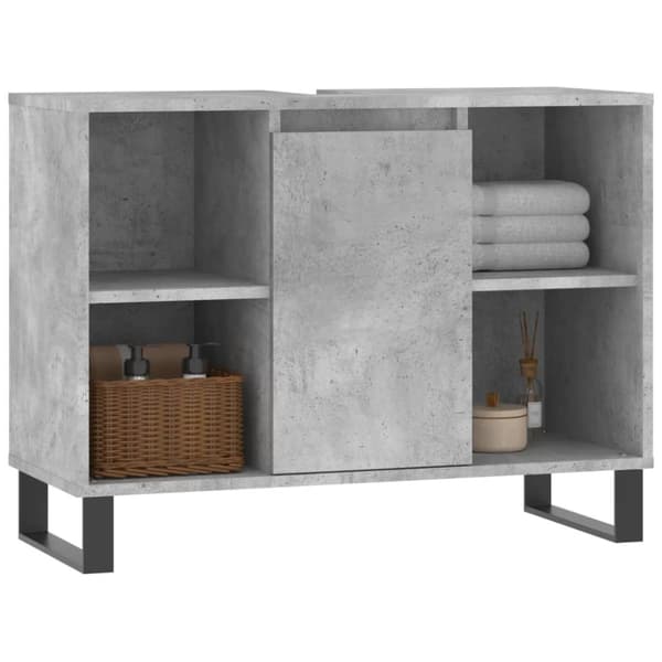 vidaXL Badrumsskåp betonggrå 80x33x60 cm konstruerat trä -  Badrumsunderskåp