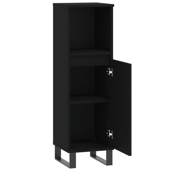 vidaXL Badrumsskåp svart 30x30x100 cm konstruerat trä -  Badrumsunderskåp