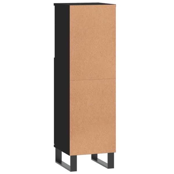vidaXL Badrumsskåp svart 30x30x100 cm konstruerat trä -  Badrumsunderskåp