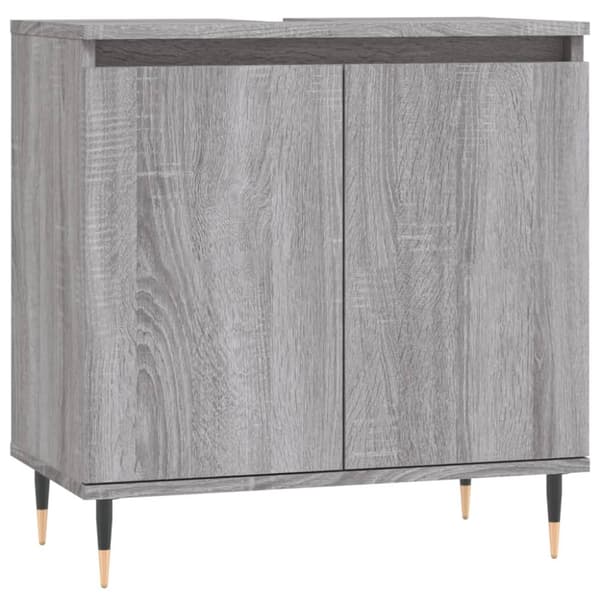 vidaXL badeværelsesskab 58x33x60 cm konstrueret træ grå sonoma-eg -  Badeværelsesborde