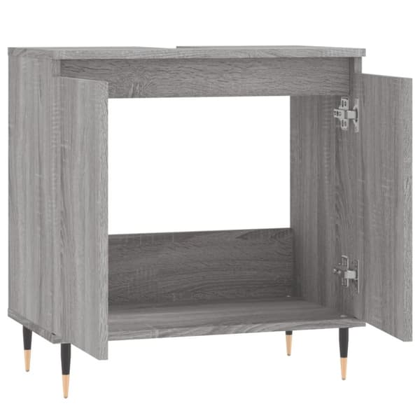 vidaXL badeværelsesskab 58x33x60 cm konstrueret træ grå sonoma-eg -  Badeværelsesborde