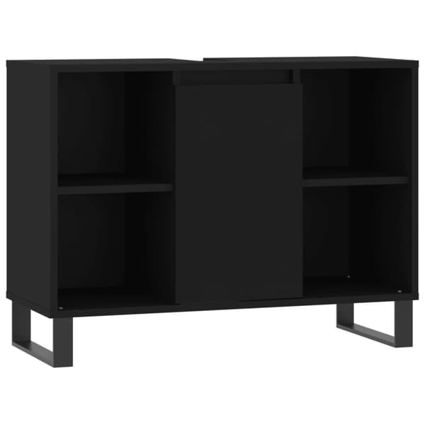 vidaXL Badrumsskåp svart 80x33x60 cm konstruerat trä -  Badrumsunderskåp