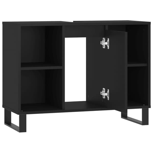 vidaXL Badrumsskåp svart 80x33x60 cm konstruerat trä -  Badrumsunderskåp