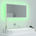Miniatyrbild 6 av 11: vidaXL Badrumsspegel med LED vit 80x8,5x37 cm akryl -  Badrumsunderskåp
