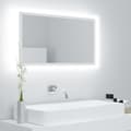 Miniatyrbild 2 av 11: vidaXL Badrumsspegel med LED vit 80x8,5x37 cm akryl -  Badrumsunderskåp