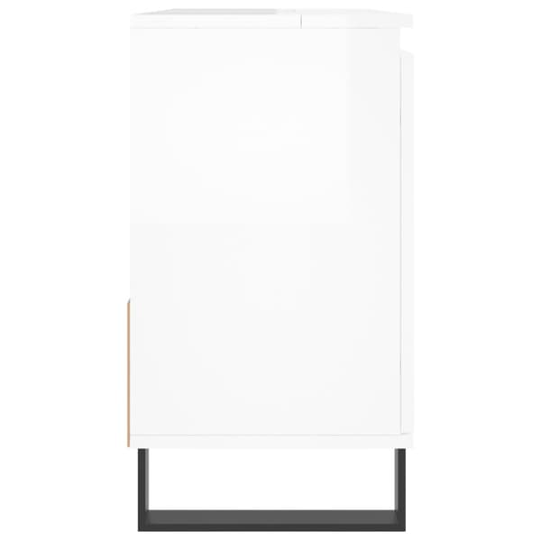 vidaXL badeværelsesskab 65x33x60 cm konstrueret træ hvid højglans -  Badeværelsesborde