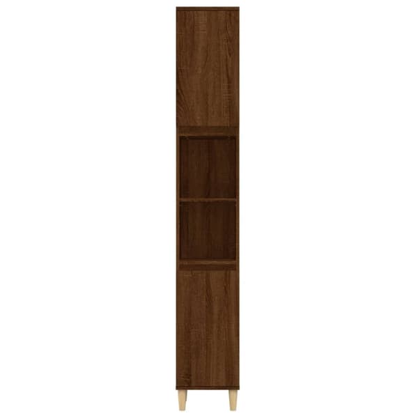vidaXL badeværelsesskab 30x30x190 cm konstrueret træ brun egetræsfarve -  Badeværelsesborde