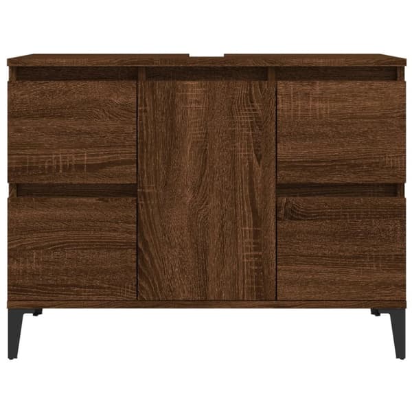 vidaXL Tvättställsskåp brun ek 80x33x60 cm konstruerat trä -  Badrumsunderskåp