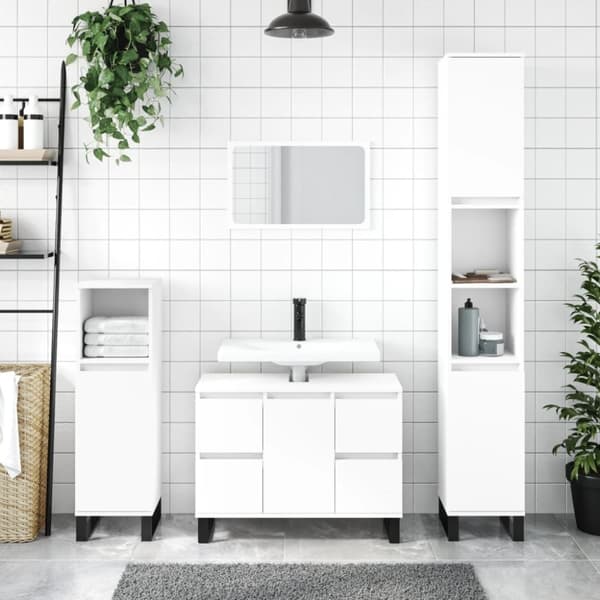 vidaXL Badrumsskåp vit 80x33x60 cm konstruerat trä -  Badrumsunderskåp