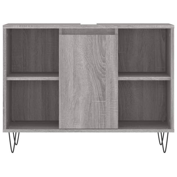 vidaXL Kylpyhuoneen kaappi harmaa Sonoma 80x33x60 cm tekninen puu -  Kylpyhuoneen kampauspöydät