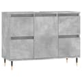 Pikkukuva 3 / 11: vidaXL Kylpyhuoneen kaappi betoninharmaa 80x33x60 cm tekninen puu -  Kylpyhuoneen kampauspöydät