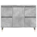 Pikkukuva 6 / 11: vidaXL Kylpyhuoneen kaappi betoninharmaa 80x33x60 cm tekninen puu -  Kylpyhuoneen kampauspöydät