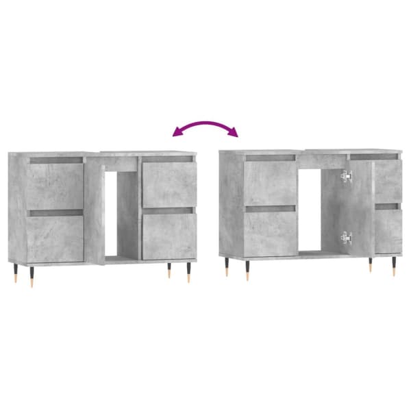 vidaXL Kylpyhuoneen kaappi betoninharmaa 80x33x60 cm tekninen puu -  Kylpyhuoneen kampauspöydät