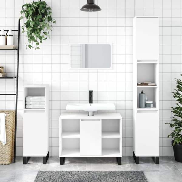 vidaXL Badrumsskåp vit 80x33x60 cm konstruerat trä -  Badrumsunderskåp