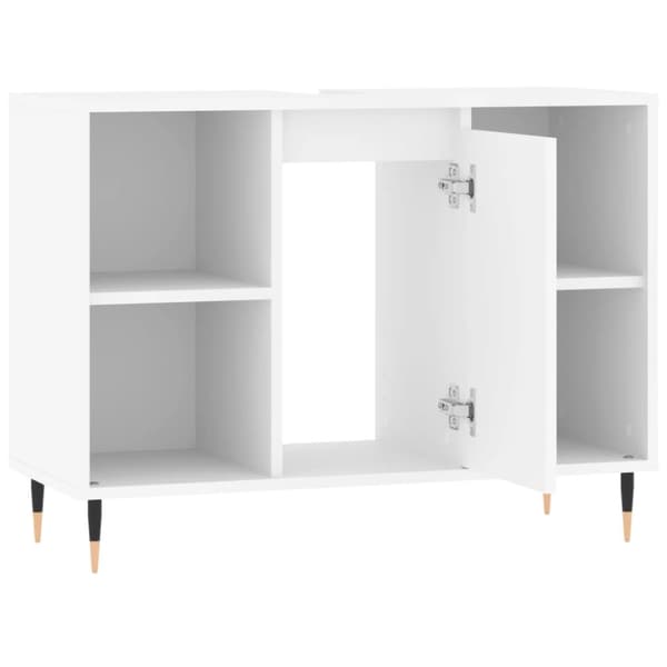 vidaXL badeværelsesskab 80x33x60 cm konstrueret træ hvid -  Badeværelsesborde