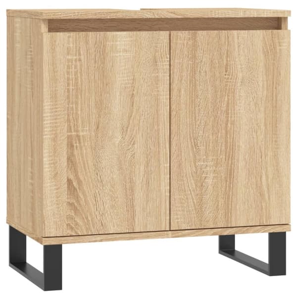 vidaXL Badrumsskåp sonoma-ek 58x33x60 cm konstruerat trä -  Badrumsunderskåp