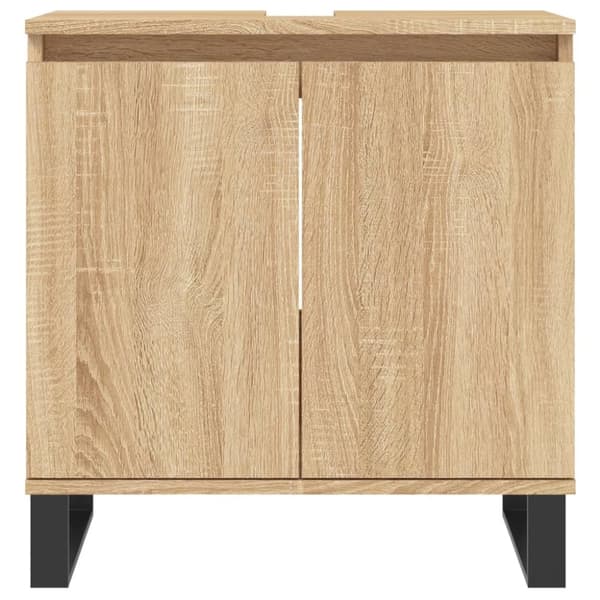 vidaXL Badrumsskåp sonoma-ek 58x33x60 cm konstruerat trä -  Badrumsunderskåp